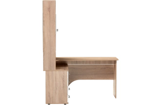 Стол компьютерный правый КСТ-14П, дуб сонома / белый