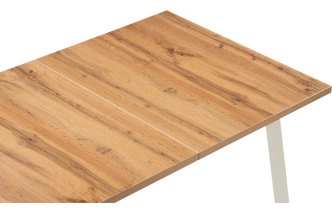 Кухонный стол раздвижной Колон Лофт, 120(160)x75, ЛДСП, дуб вотан, каркас белый матовый