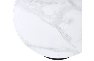 Журнальный столик Френсис, белый мрамор, стекло, черный