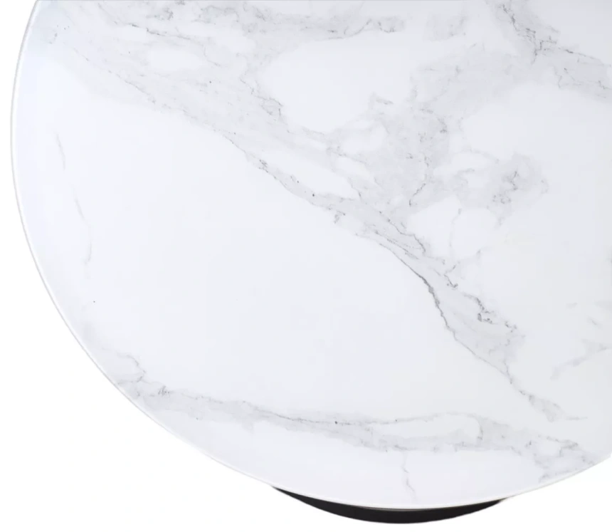 Журнальный столик Френсис, белый мрамор, стекло, черный 