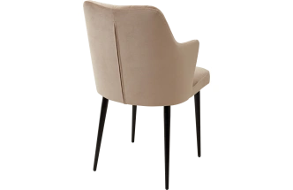 Стул Herman, мягкий, бежевый #5, велюр, черный каркас