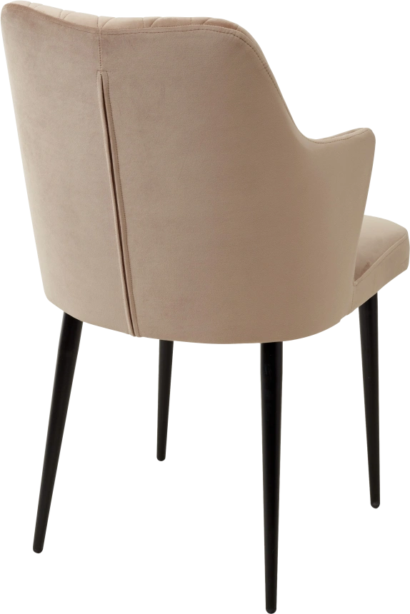 Стул Herman, мягкий, бежевый #5, велюр, черный каркас