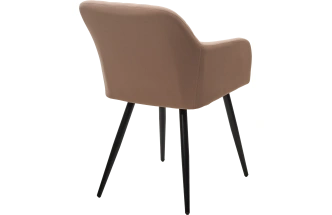 Стул Brandy, мягкий, 505-4 Латте, велюр "беспальчиковый", черный каркас