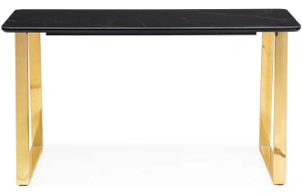 Кухонный стол Селена 2, 180x90x77, керамика, черный мрамор / золото