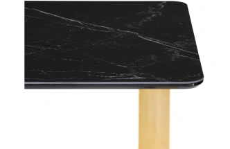 Кухонный стол Селена 2, 180x90x77, керамика, черный мрамор / золото