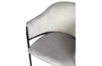 Стул Дилл, мягкий, H-09 светло-серый, велюр, черный каркас 