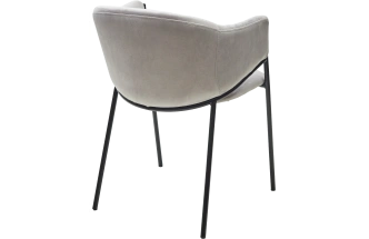 Стул Дилл, мягкий, H-09 светло-серый, велюр, черный каркас 