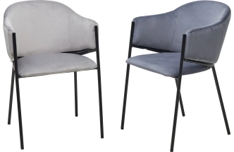 Стул Дилл, мягкий, H-09 светло-серый, велюр, черный каркас 