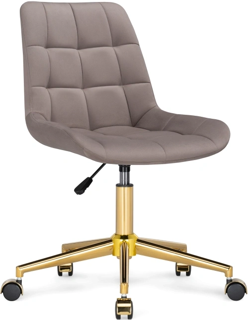 Офисный стул Честер, на колесиках, латте / золото