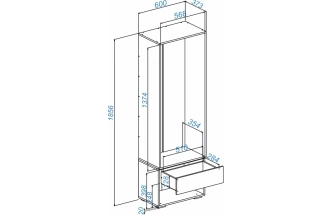 Модульная прихожая Роут, комплектация 8, белый / графит