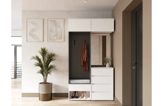 Модульная прихожая Роут, комплектация 8, белый / графит