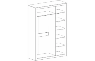 Шкаф трехдверный Даллас, распашной с зеркалом, дуб винтерберг / таксония