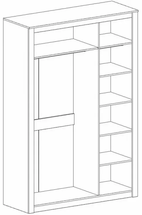 Шкаф трехдверный Даллас, распашной с зеркалом, дуб винтерберг / таксония
