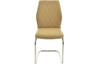 Стул Шато, мягкий, нитро крем бежевый, каркас скоба хром