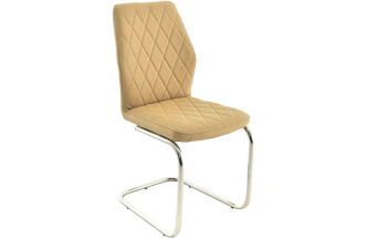 Стул Шато, мягкий, нитро крем бежевый, каркас скоба хром