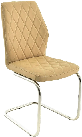 Стул Шато, мягкий, нитро крем бежевый, каркас скоба хром