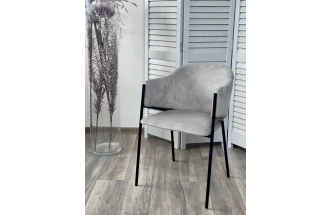 Стул Дилл, мягкий, Lana 80 серый, ткань, черный каркас