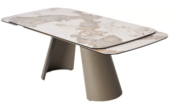 Обеденный раздвижной стол Stefan 180, Gloss Luxury Pandora, керамика, стекло, каркас латте