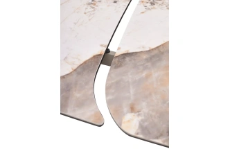 Обеденный раздвижной стол Stefan 180, Gloss Luxury Pandora, керамика, стекло, каркас латте