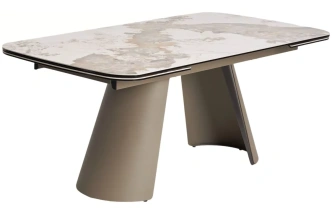 Обеденный раздвижной стол Stefan 180, Gloss Luxury Pandora, керамика, стекло, каркас латте