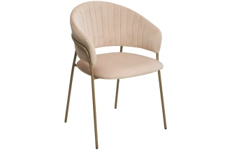 Стул Гемма, мягкий, H-06 Бежевый, велюр, шампань каркас