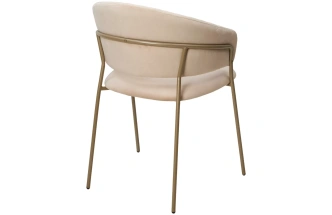 Стул Гемма, мягкий, H-06 Бежевый, велюр, шампань каркас