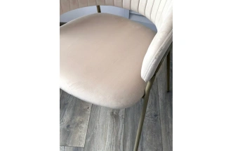 Стул Гемма, мягкий, H-06 Бежевый, велюр, шампань каркас