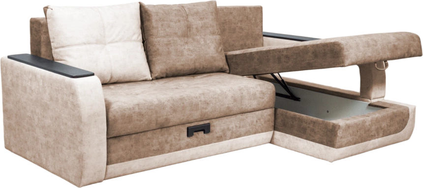 Диван угловой Лотос 2, угол правый, Fresca bark, Fresca chocolate, Венге