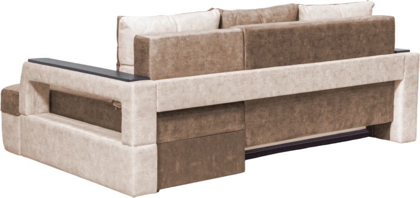 Диван угловой Лотос 2, угол правый, Fresca bark, Fresca chocolate, Венге