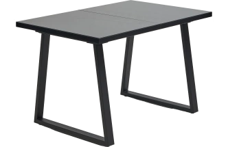 Кухонный стол раздвижной Вижн 120, Черный, стекло, черный каркас