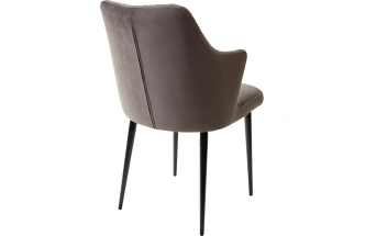 Стул Herman, мягкий, графит #14 велюр, черный каркас