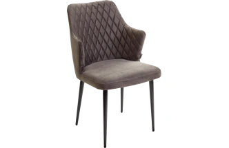 Стул Herman, мягкий, графит #14 велюр, черный каркас