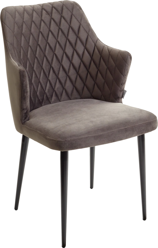 Стул Herman, мягкий, графит #14 велюр, черный каркас