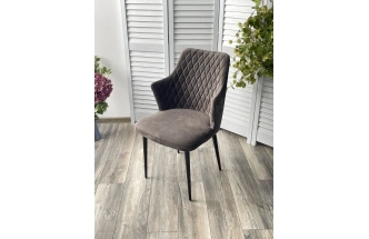 Стул Herman, мягкий, графит #14 велюр, черный каркас