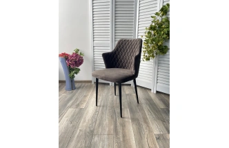 Стул Herman, мягкий, графит #14 велюр, черный каркас