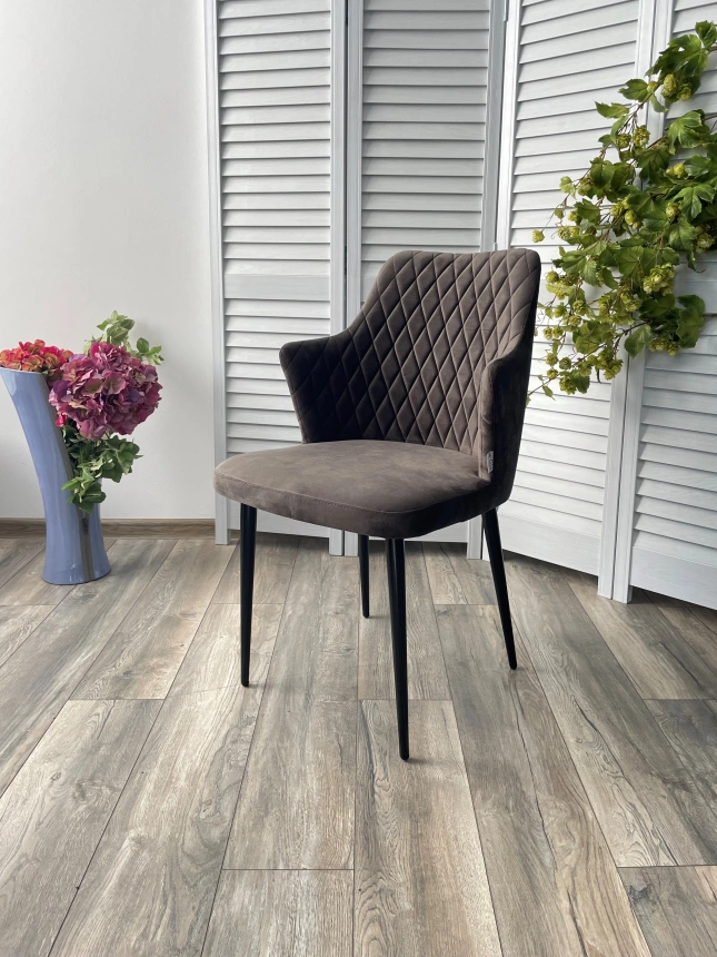 Стул Herman, мягкий, графит #14 велюр, черный каркас