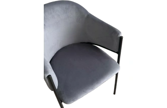Стул Дилл, мягкий, H-14 серый, велюр, черный каркас