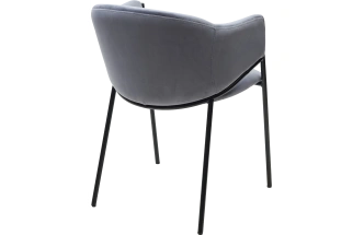 Стул Дилл, мягкий, H-14 серый, велюр, черный каркас