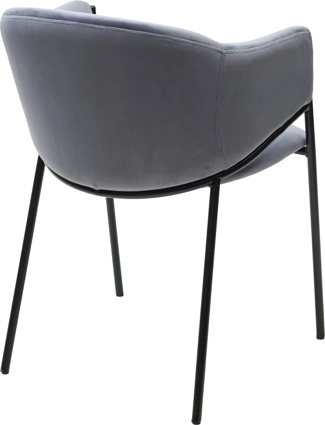 Стул Дилл, мягкий, H-14 серый, велюр, черный каркас 