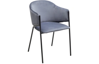 Стул Дилл, мягкий, H-14 серый, велюр, черный каркас
