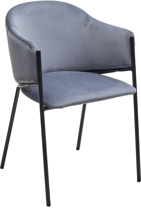 Стул Дилл, мягкий, H-14 серый, велюр, черный каркас 