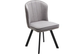 Стул Mode, мягкий, поворотный, B22 серый, велюр, черный каркас