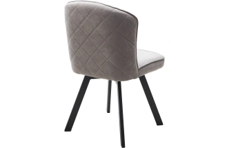 Стул Mode, мягкий, поворотный, B22 серый, велюр, черный каркас