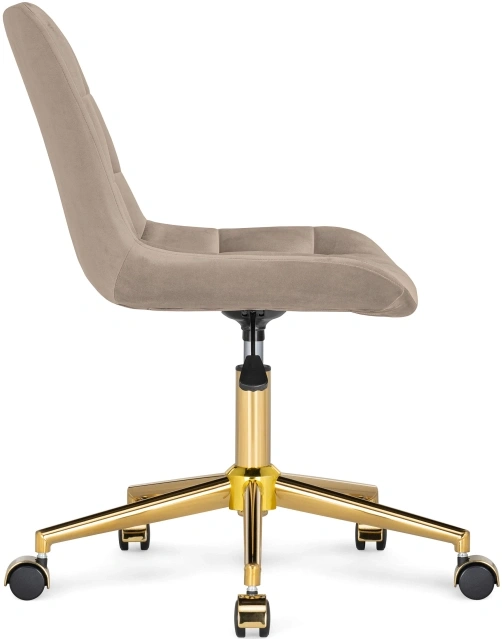 Офисный стул Честер, на колесиках, бежевый / золото