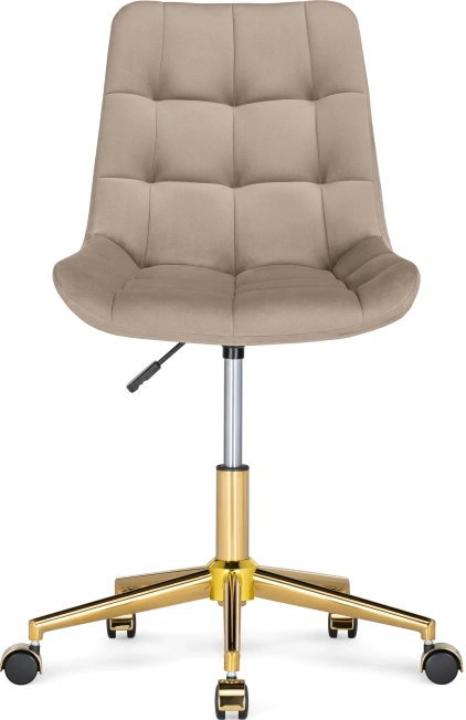 Офисный стул Честер, на колесиках, бежевый / золото