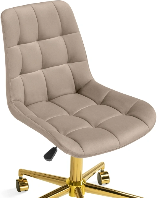 Офисный стул Честер, на колесиках, бежевый / золото