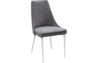 Стул Nepal-P, мягкий, серый #27, велюр, белый каркас