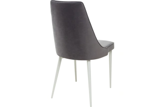 Стул Nepal-P, мягкий, серый #27, велюр, белый каркас