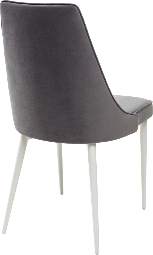 Стул Nepal-P, мягкий, серый #27, велюр, белый каркас 