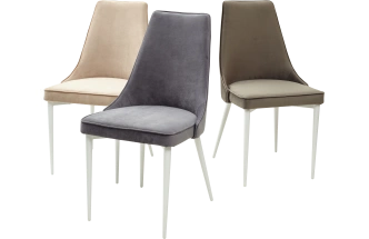 Стул Nepal-P, мягкий, серый #27, велюр, белый каркас